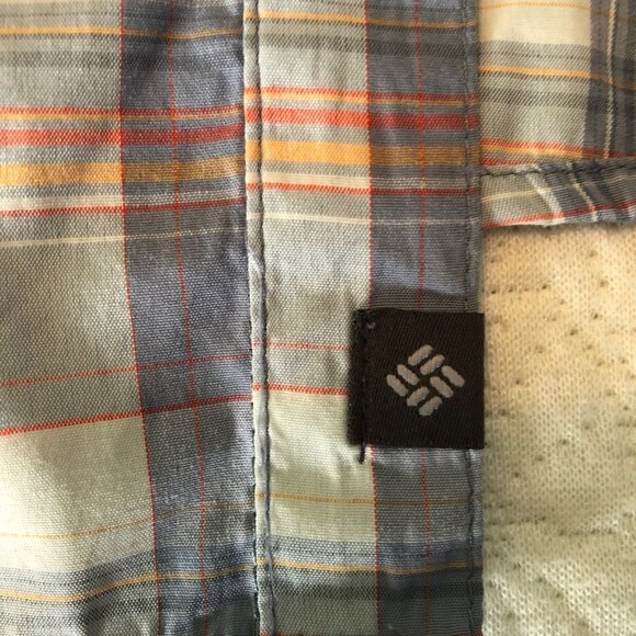 Columbia Shirt Outdoor Insect Blocker Lng Sleeve Size Medium grey/rd/ornge plaid - Picture 8 of 12
